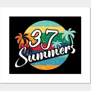 37 Summer, Sweet Summer, Great Summer Retro Vintage T-shirt. Posters and Art